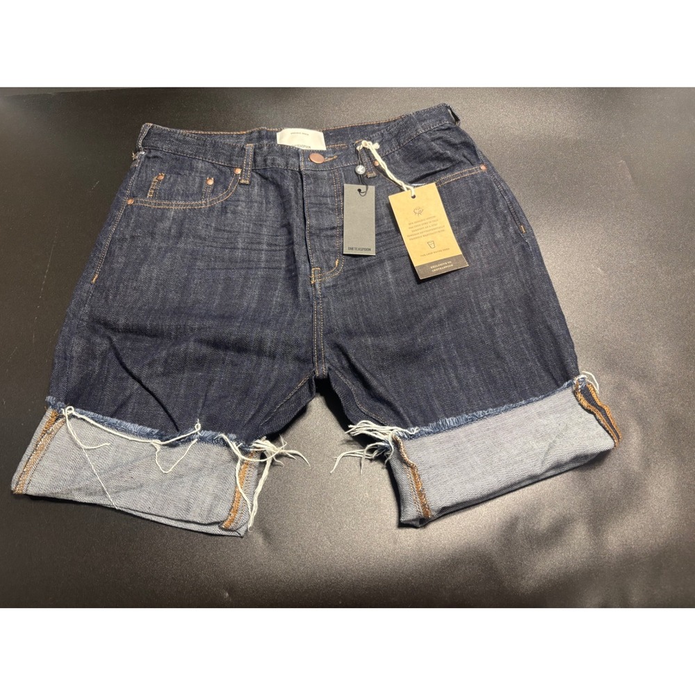 One Teaspoon NEW Men's Organic Raw Bandit Denim Shorts Size 34 Cuffed